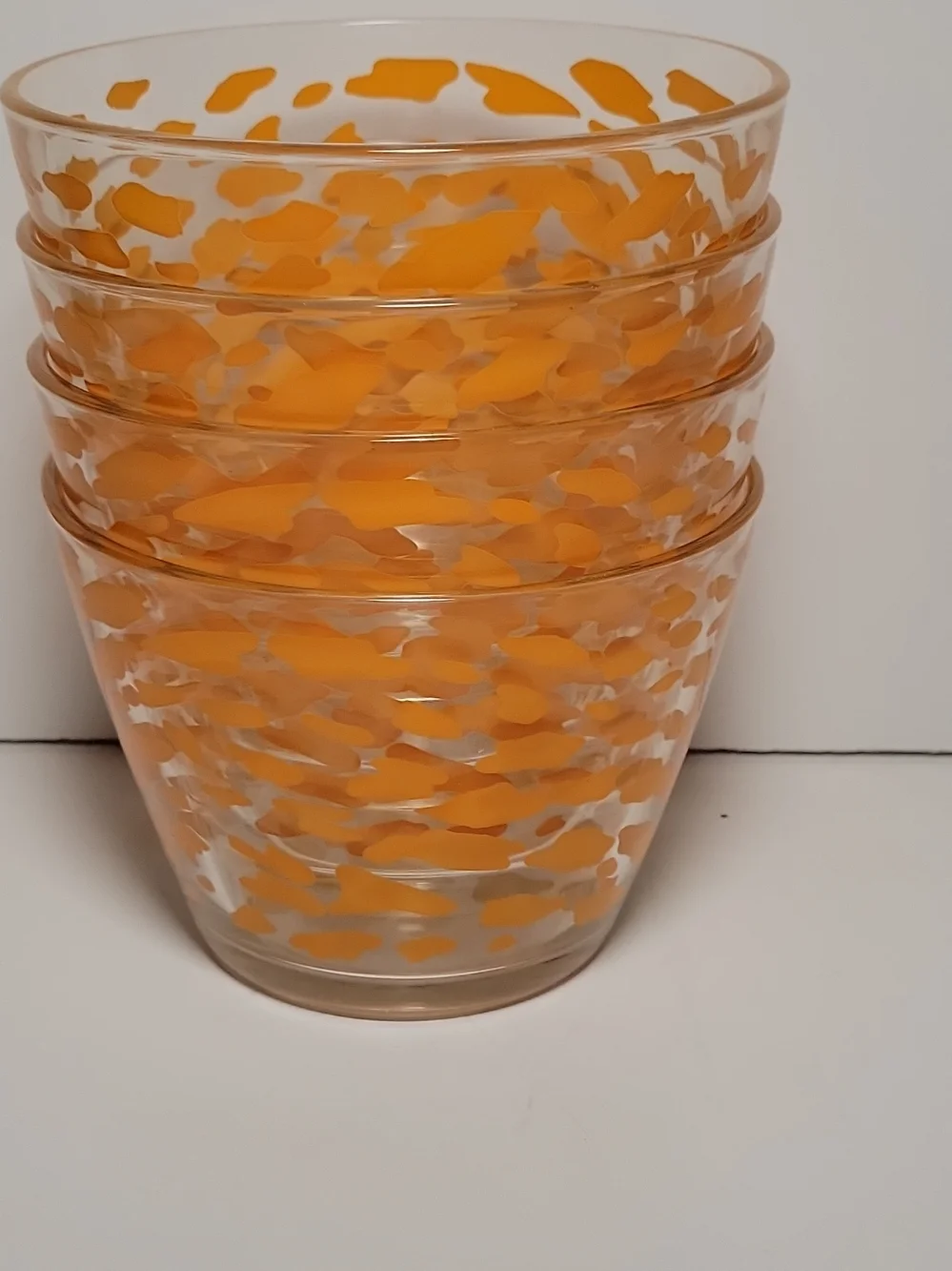 IKEA Orange Speckled Stackable Glass Vases